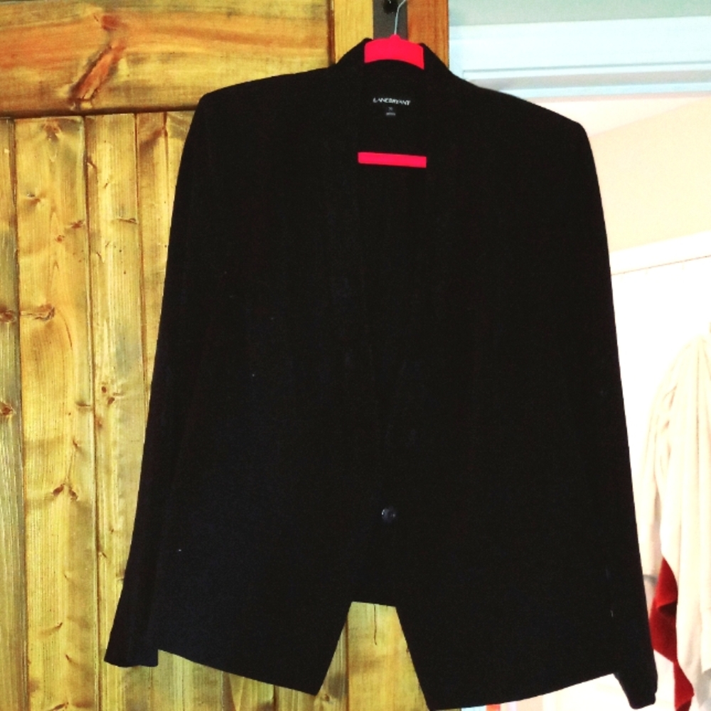 Black Blazer with Lace Detail
